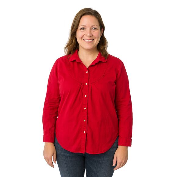 Excellent Old Navy Women’s Fuchsia Long Sleeve Button Down Casual Blouse Size L - Picture 1 of 7